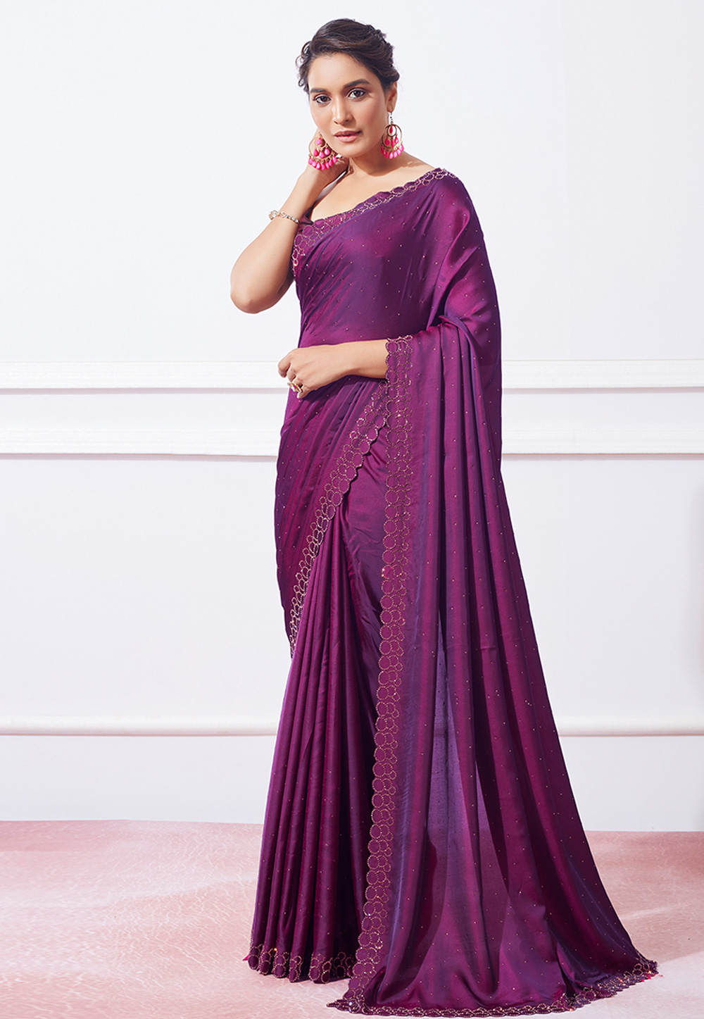 Purple Silk Saree With Blouse 279850