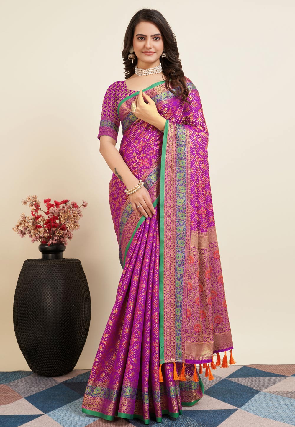Purple Silk Saree With Blouse 284173