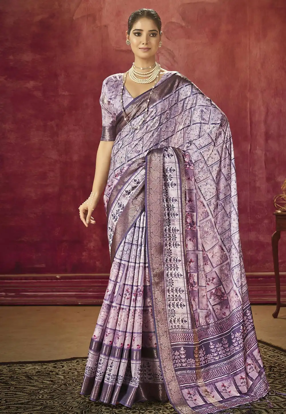Purple Silk Saree With Blouse 288453