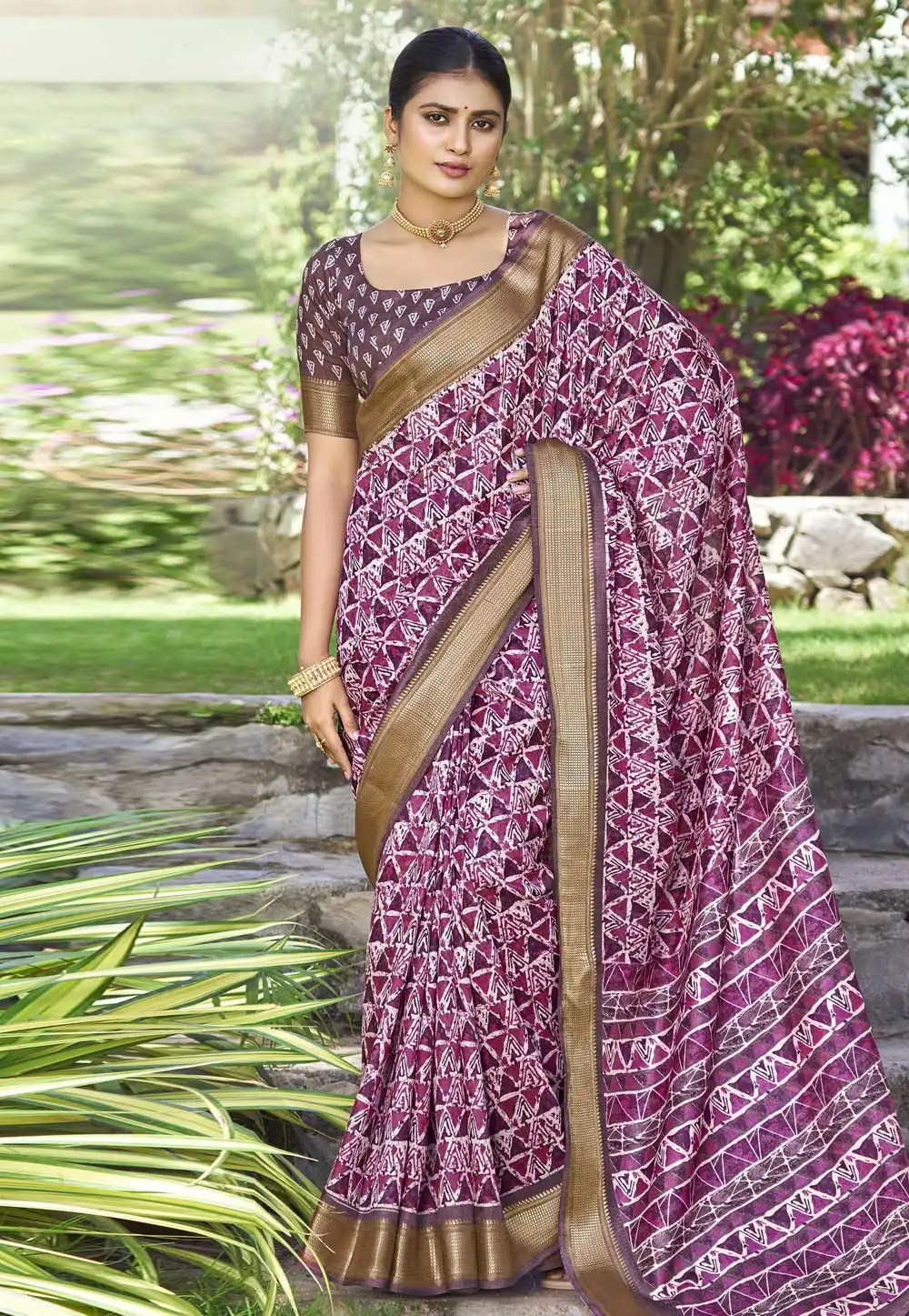 Purple Silk Saree With Blouse 288459