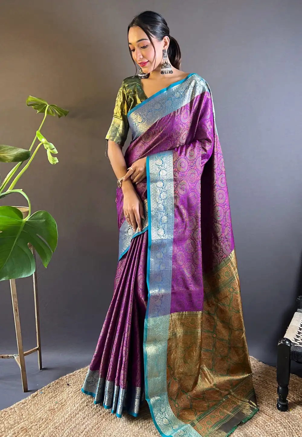 Purple Silk Saree With Blouse 292433