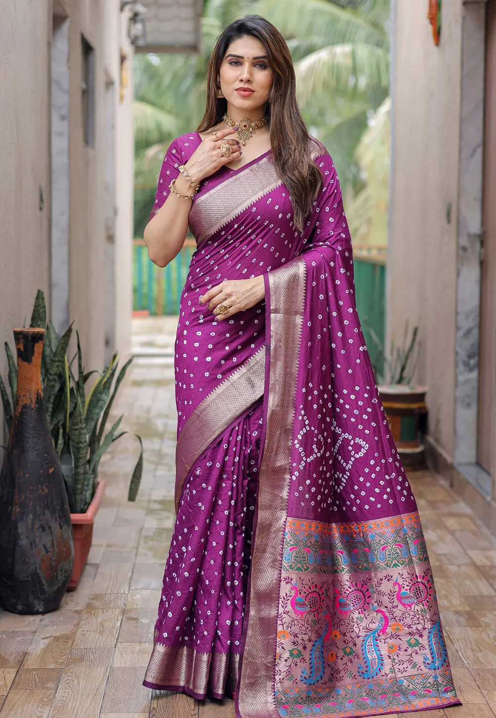 Purple Silk Saree With Blouse 295701