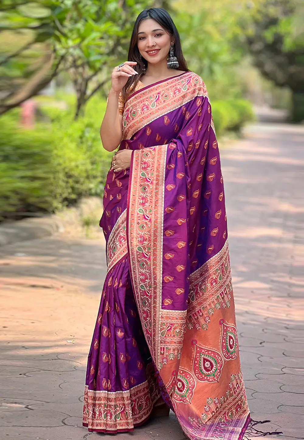 Purple Silk Saree With Blouse 295865