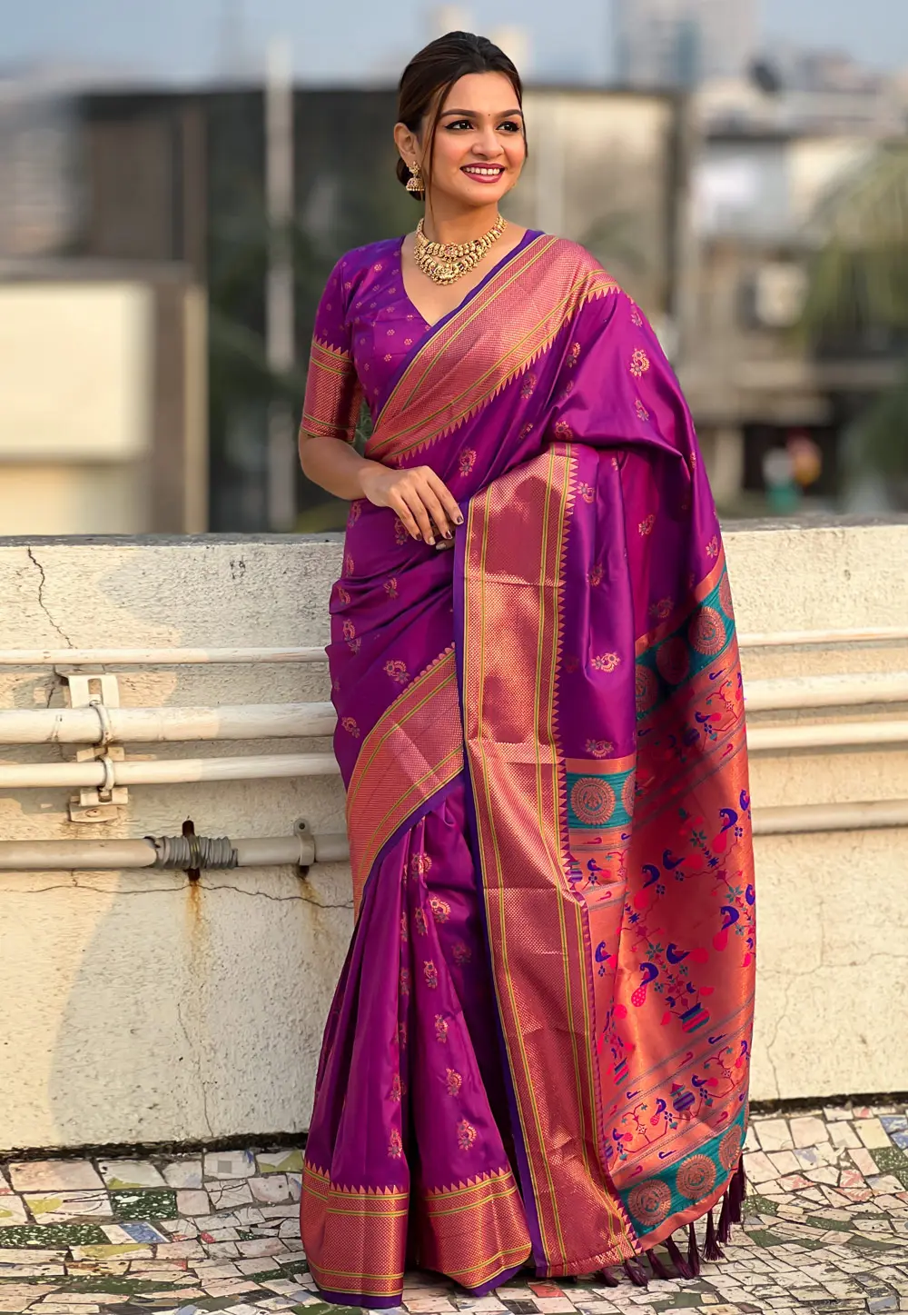 Purple Silk Saree With Blouse 298819