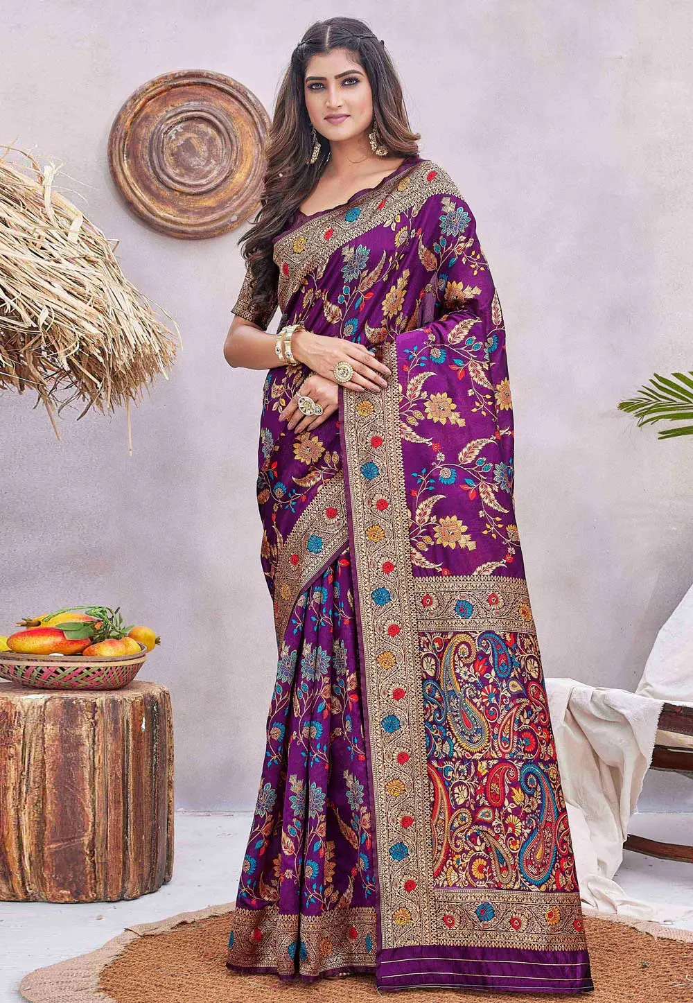 Purple Silk Saree With Blouse 298832