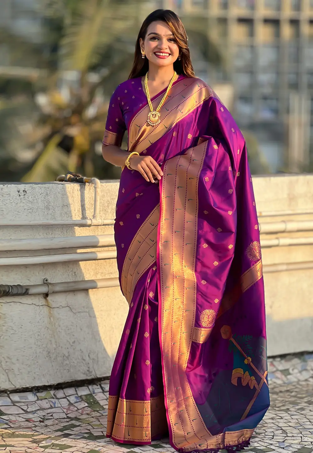 Purple Silk Saree With Blouse 303934