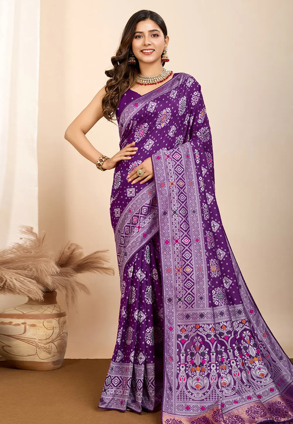 Purple Silk Saree With Blouse 304115