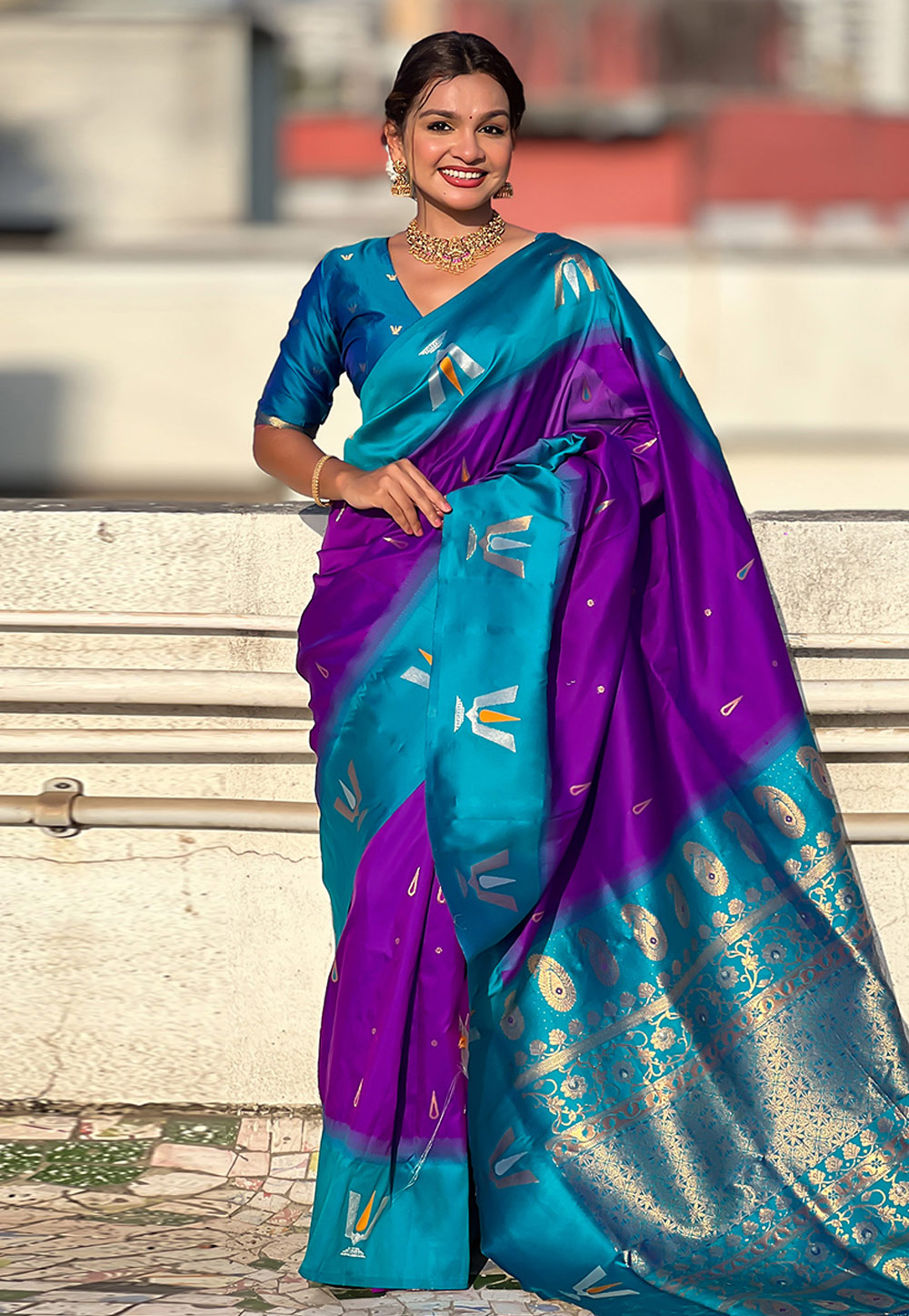 Purple Silk Saree With Blouse 309993