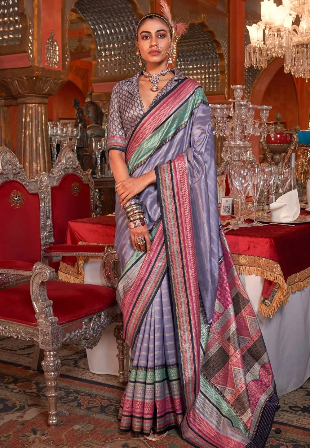 Purple Silk Saree With Blouse 296417