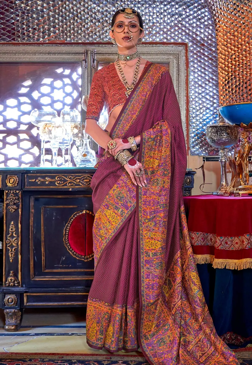 Purple Silk Saree With Blouse 297719