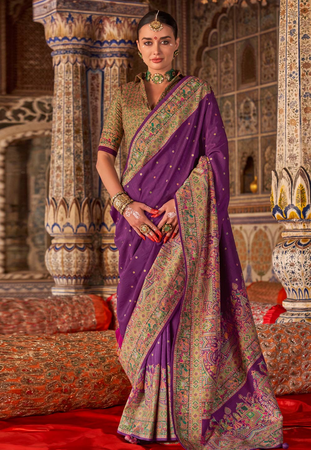 Purple Silk Saree With Blouse 309348