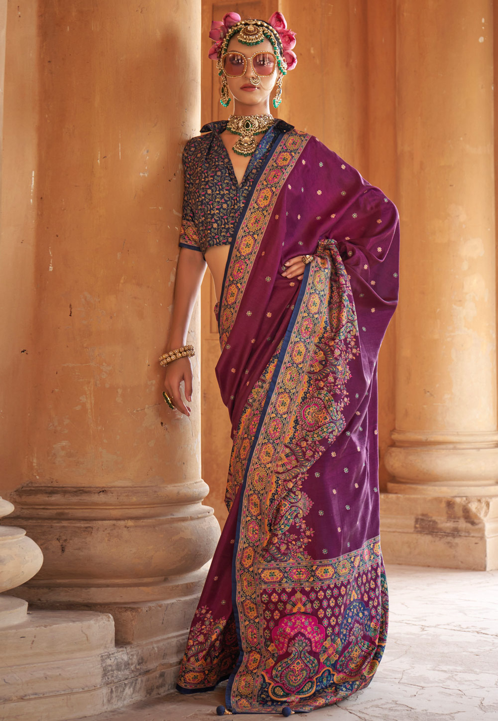Purple Silk Saree With Blouse 309815
