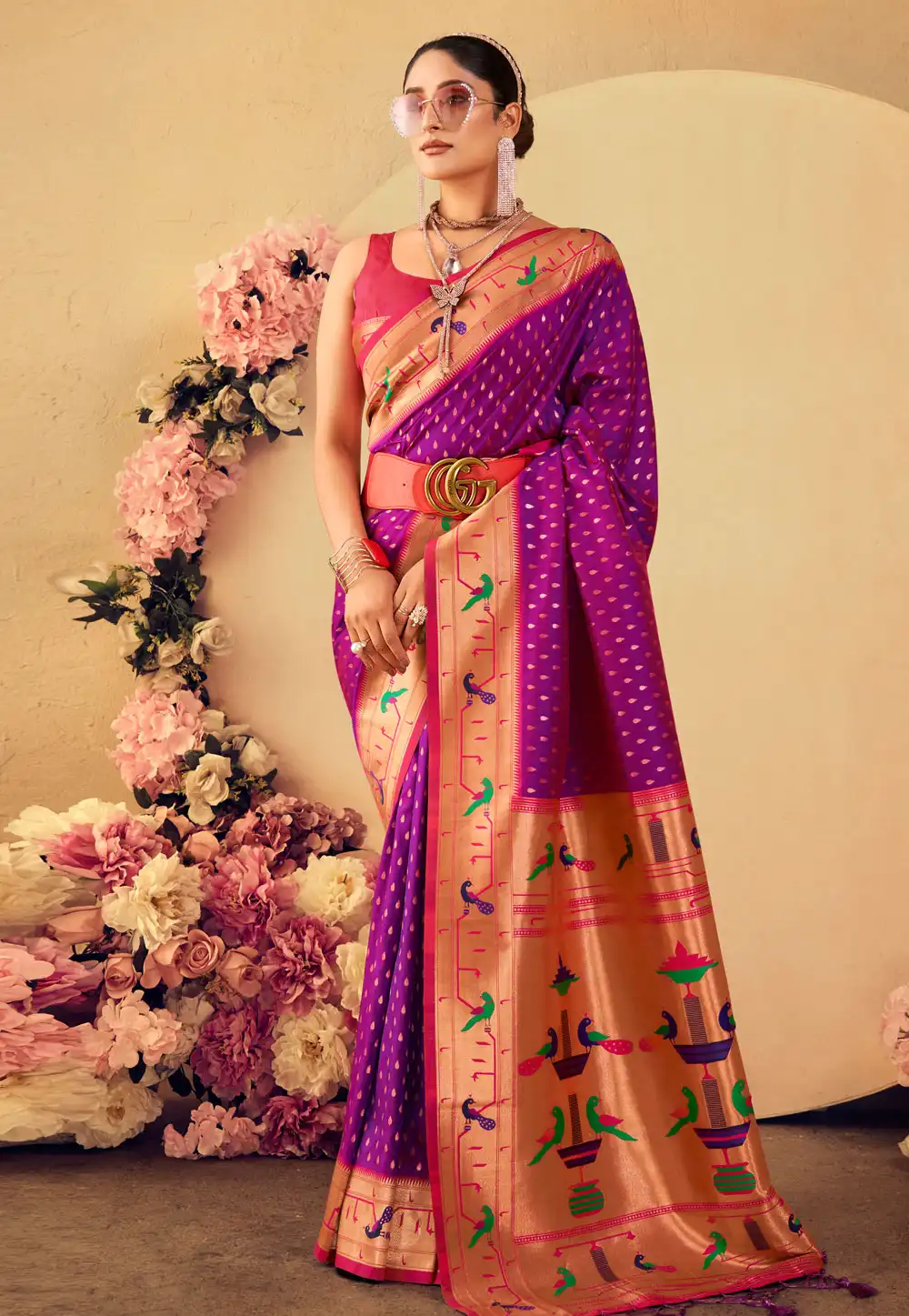 Purple Silk Saree With Blouse 290212