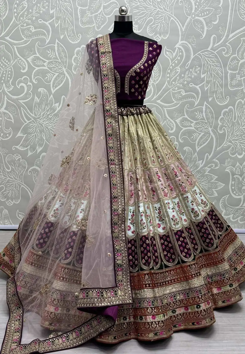 Purple Silk Wedding Lehenga Choli 289842