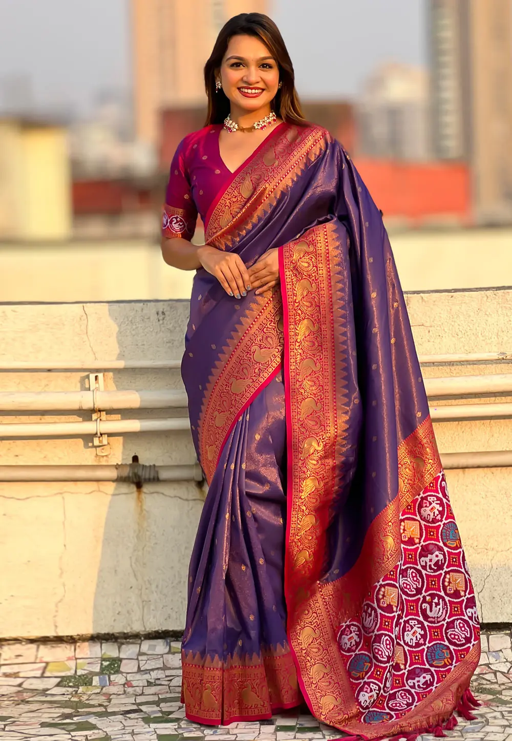 Purple Tissue Paithani Saree 302799