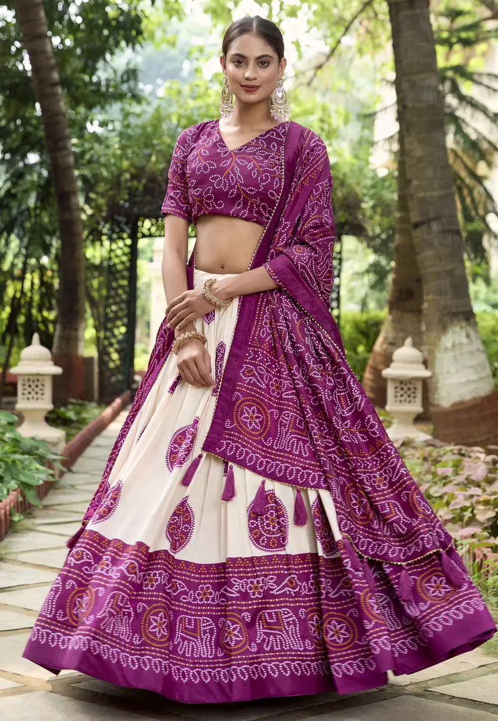 Purple Tussar Silk Lehenga Choli 296998