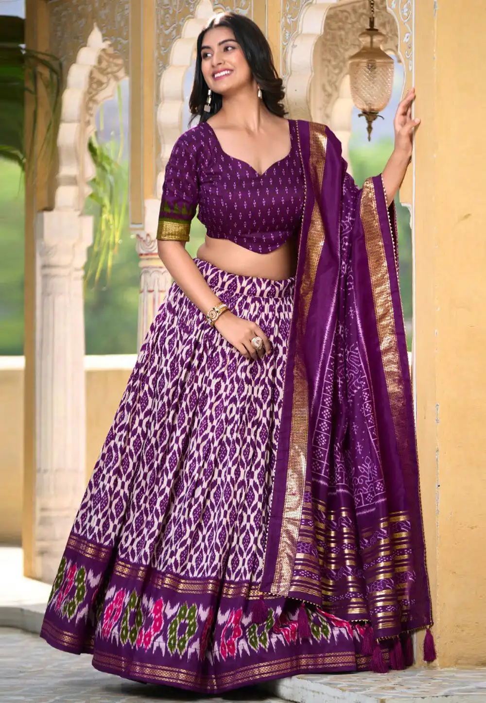 Purple Tussar Silk Navratri Chaniya Choli 293175