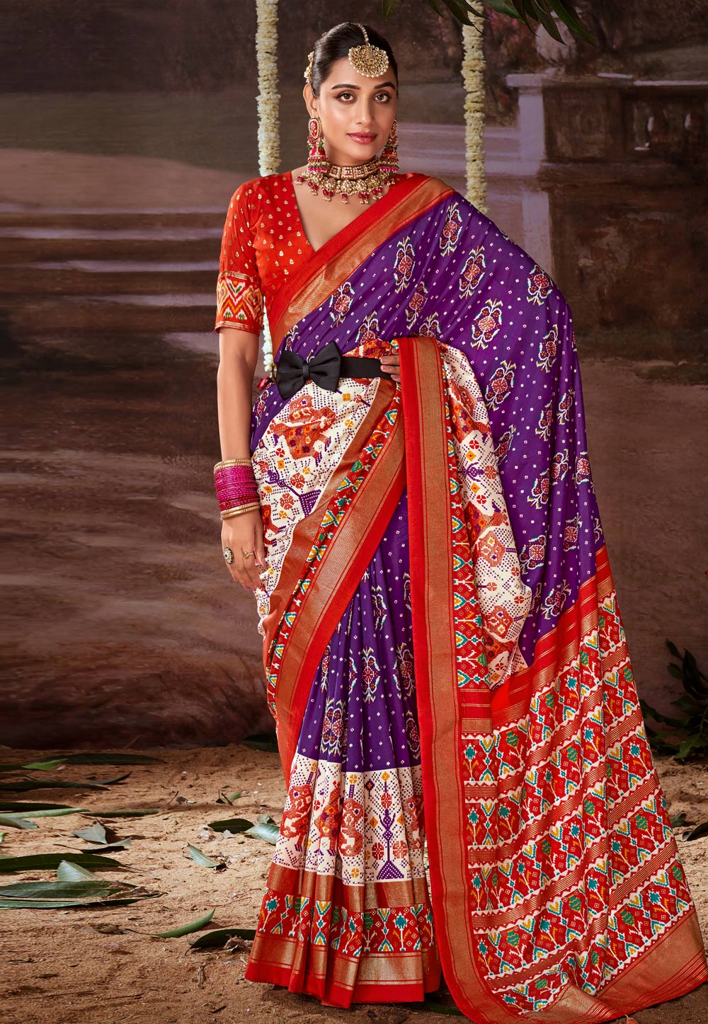 Purple Tussar Silk Saree With Blouse 286373