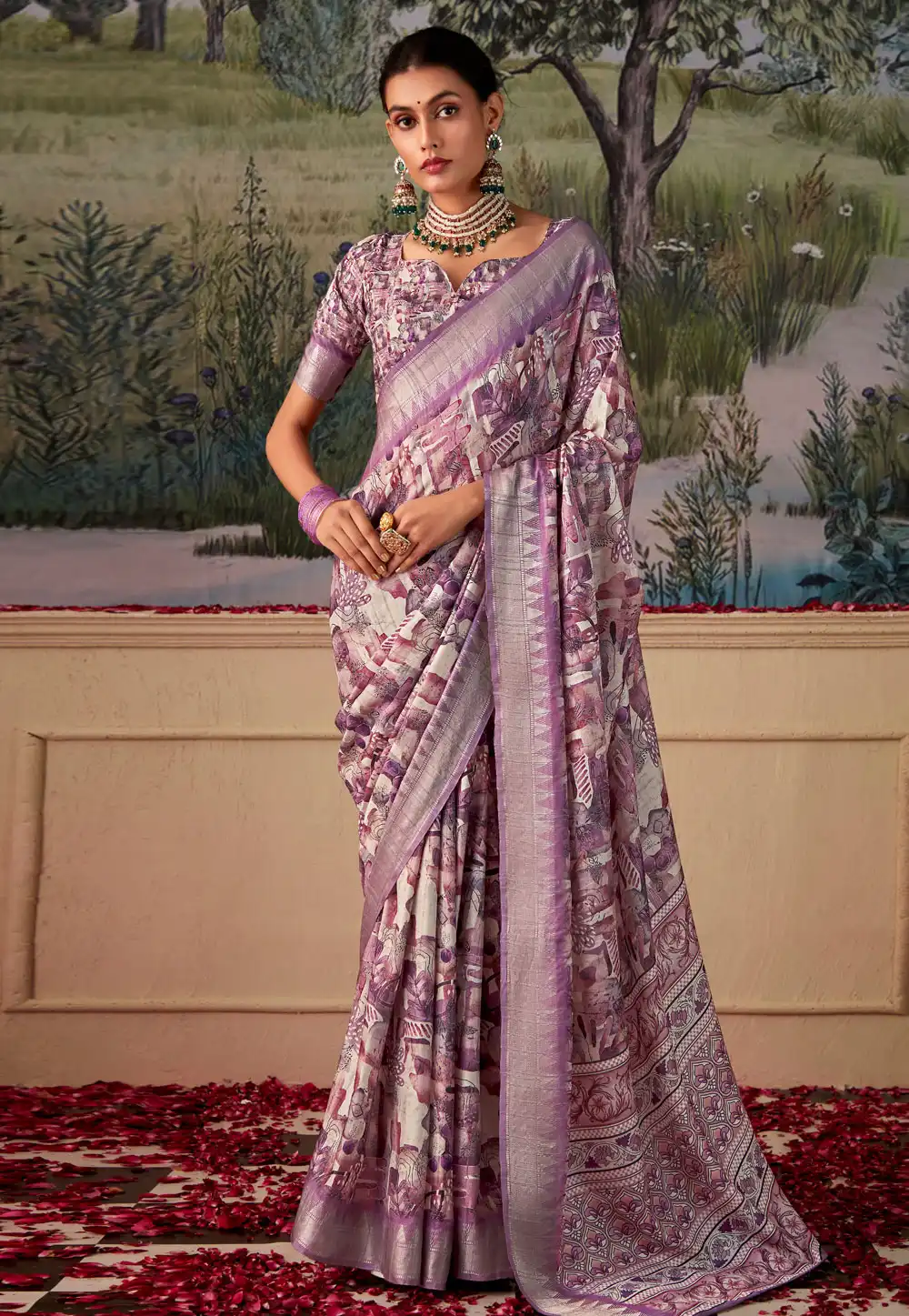 Purple Tussar Silk Saree With Blouse 288917