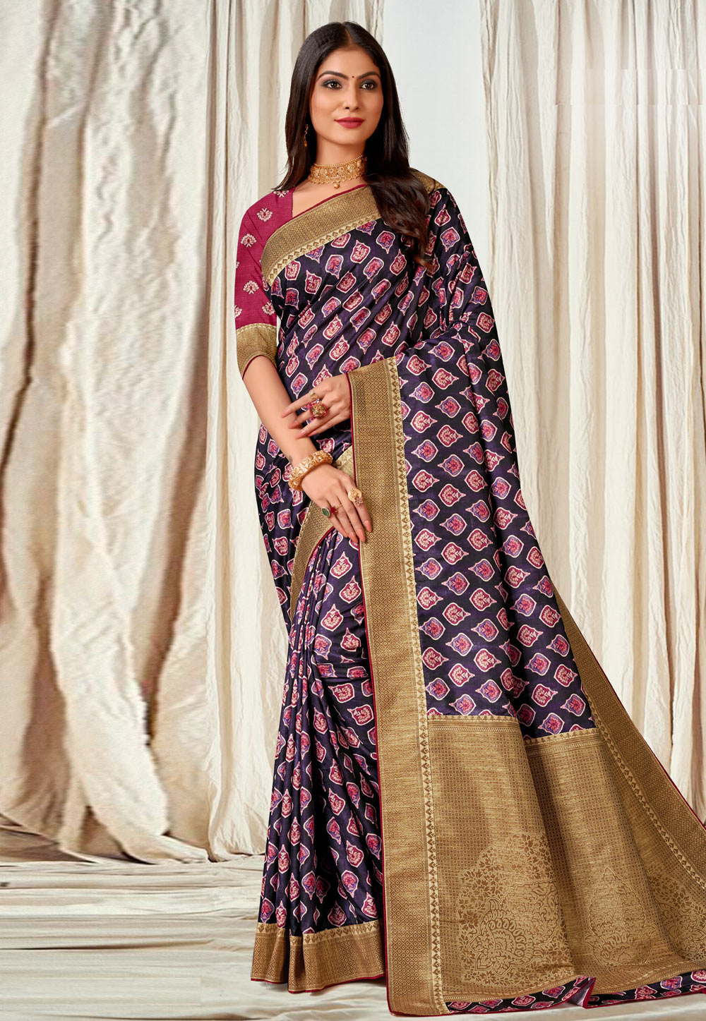 Purple Tussar Silk Saree With Blouse 279009