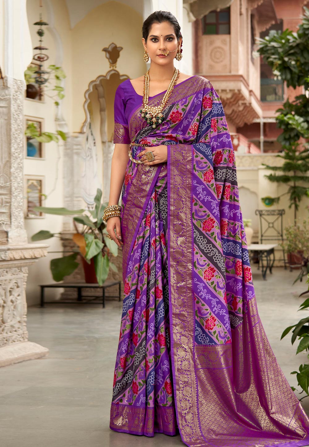 Purple Tussar Silk Saree With Blouse 282314