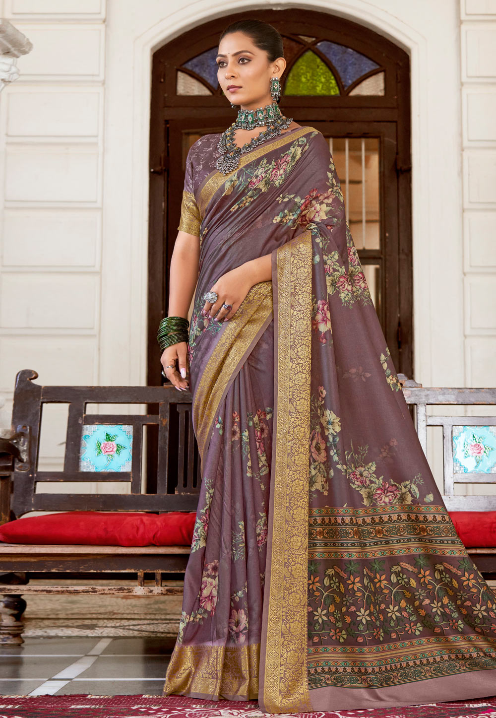 Purple Tussar Silk Saree With Blouse 282808