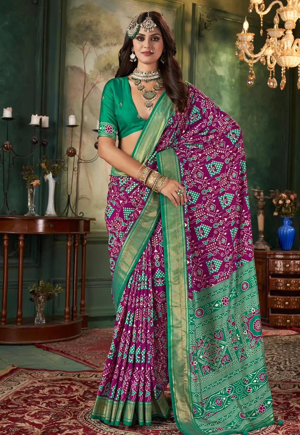 Purple Tussar Silk Saree With Blouse 296322