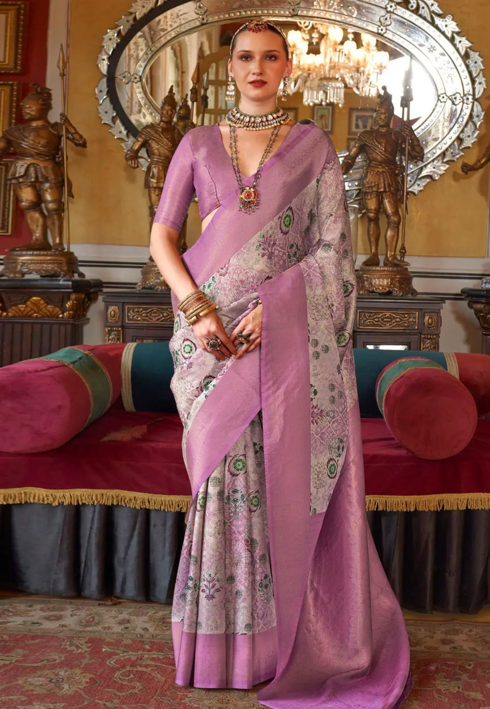 Purple Tussar Silk Saree With Blouse 298398