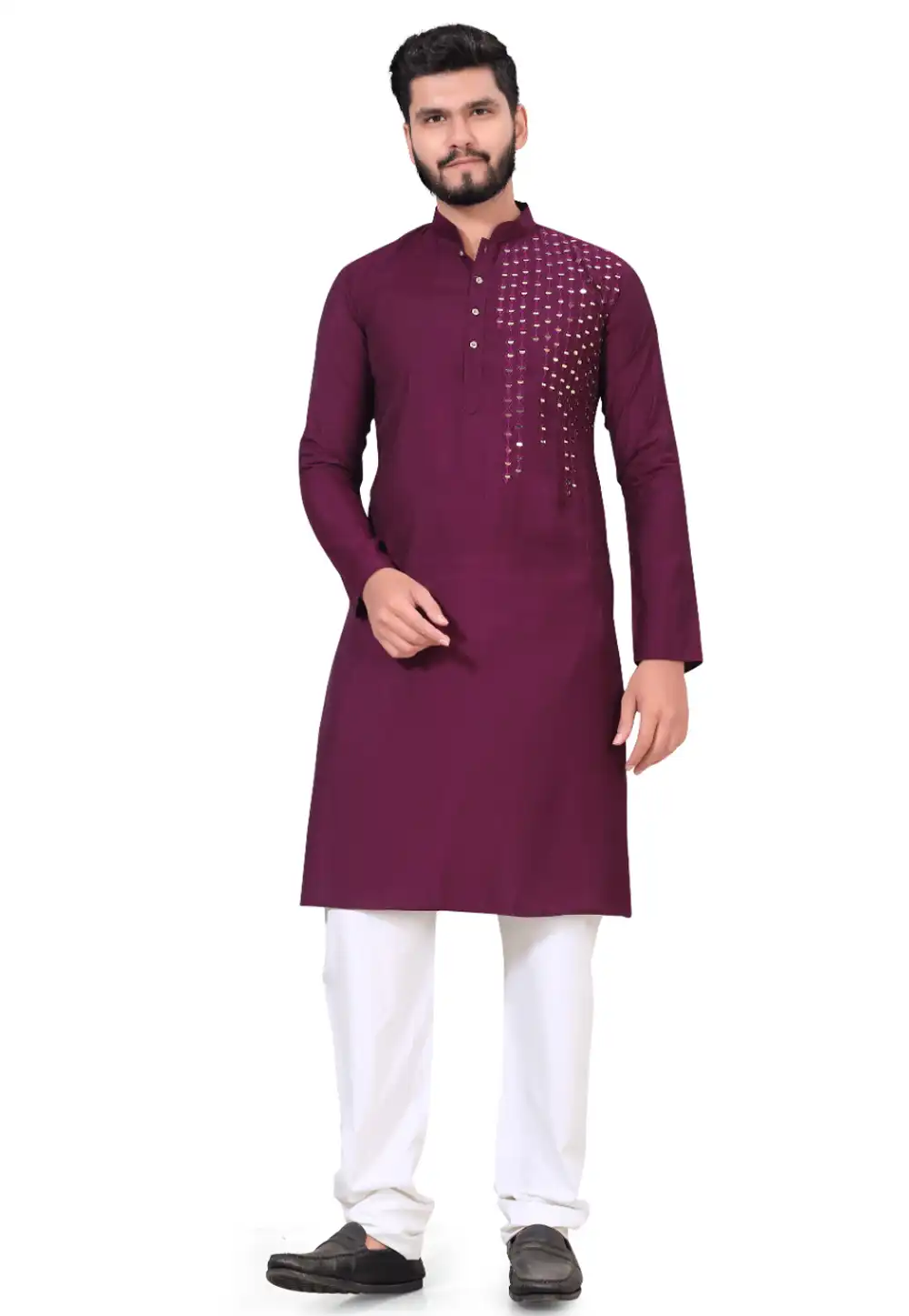 Purple Viscose Kurta Pajama 290118