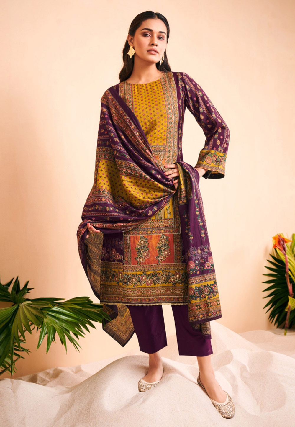 Purple Viscose Pakistani Suit 285429
