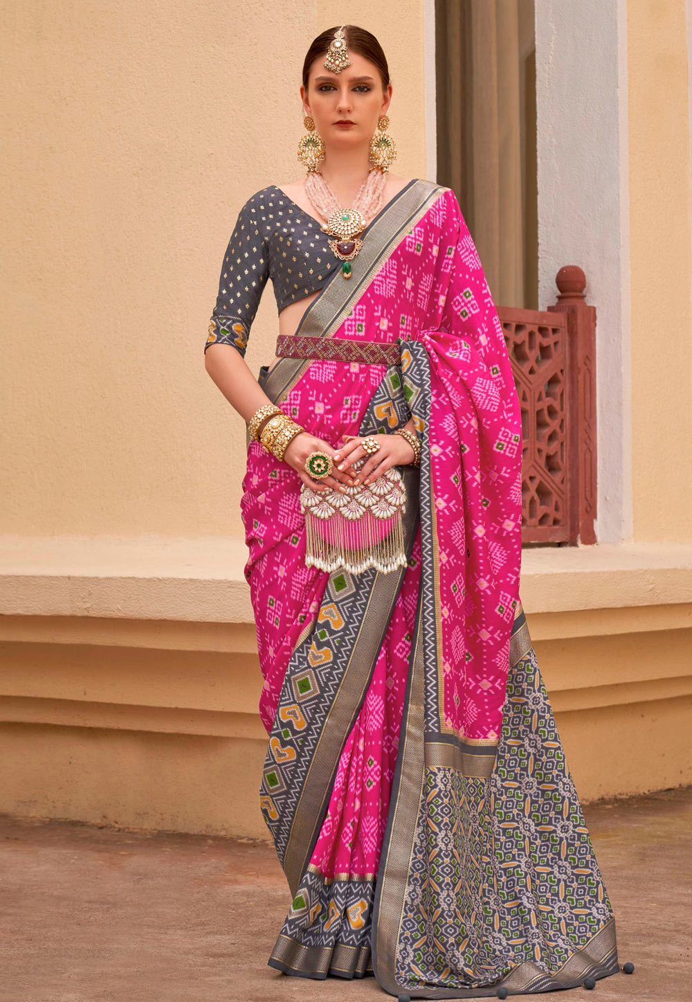 Magenta Silk Saree With Blouse 276652