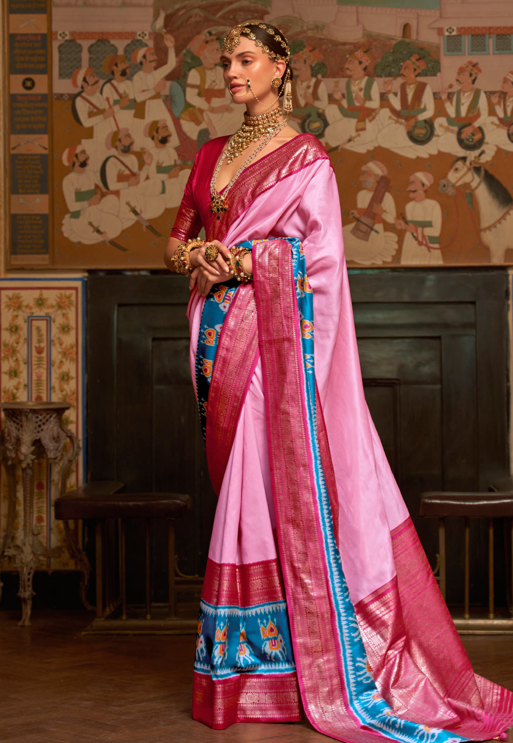 Pink Silk Saree With Blouse 255409