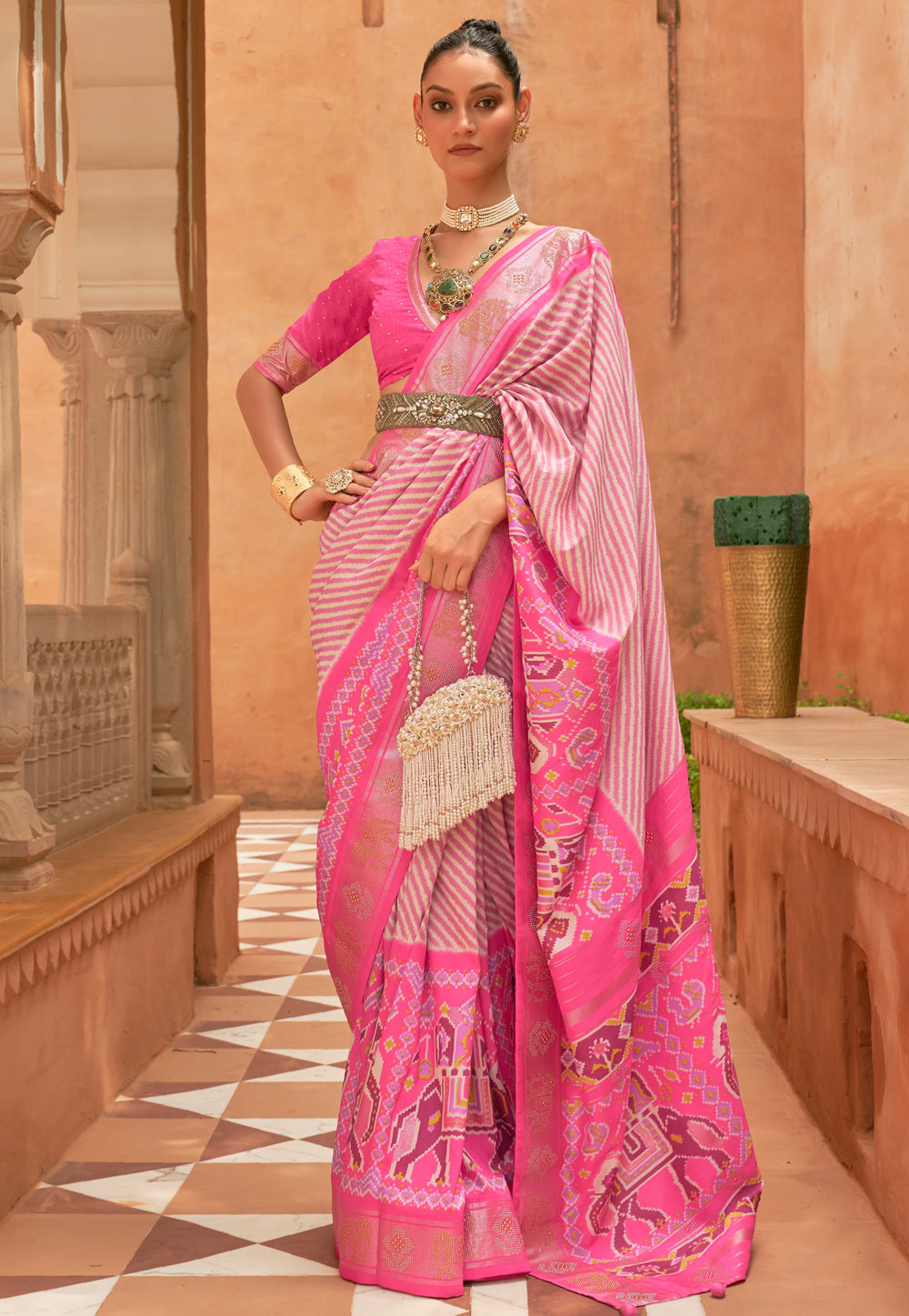 Pink Silk Saree With Blouse 251115