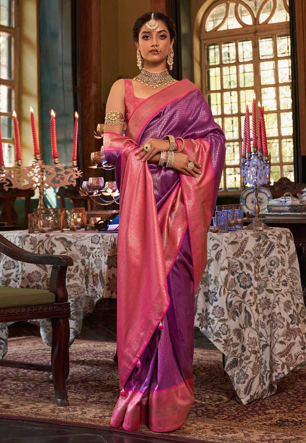 Purple Kanjivaram Silk Saree 266185