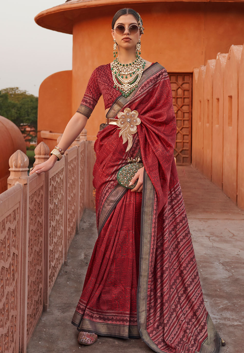 Red Silk Saree With Blouse 274451