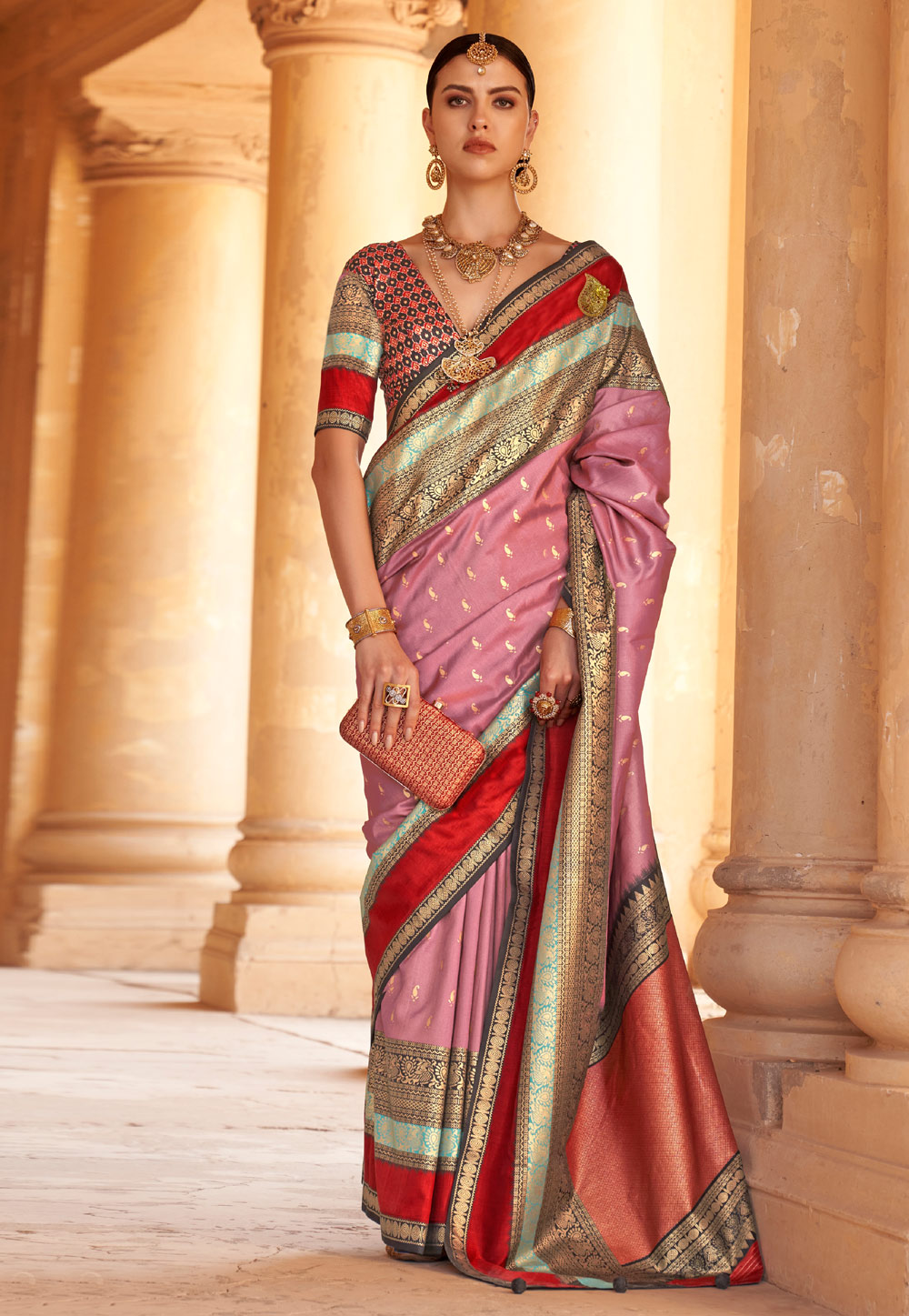 Pink Silk Saree With Blouse 270680