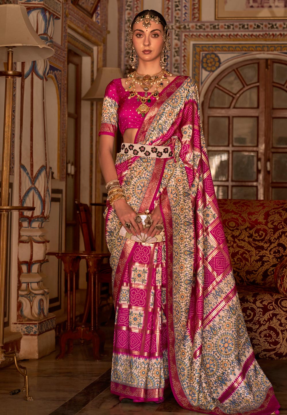 Magenta Silk Saree With Blouse 271680