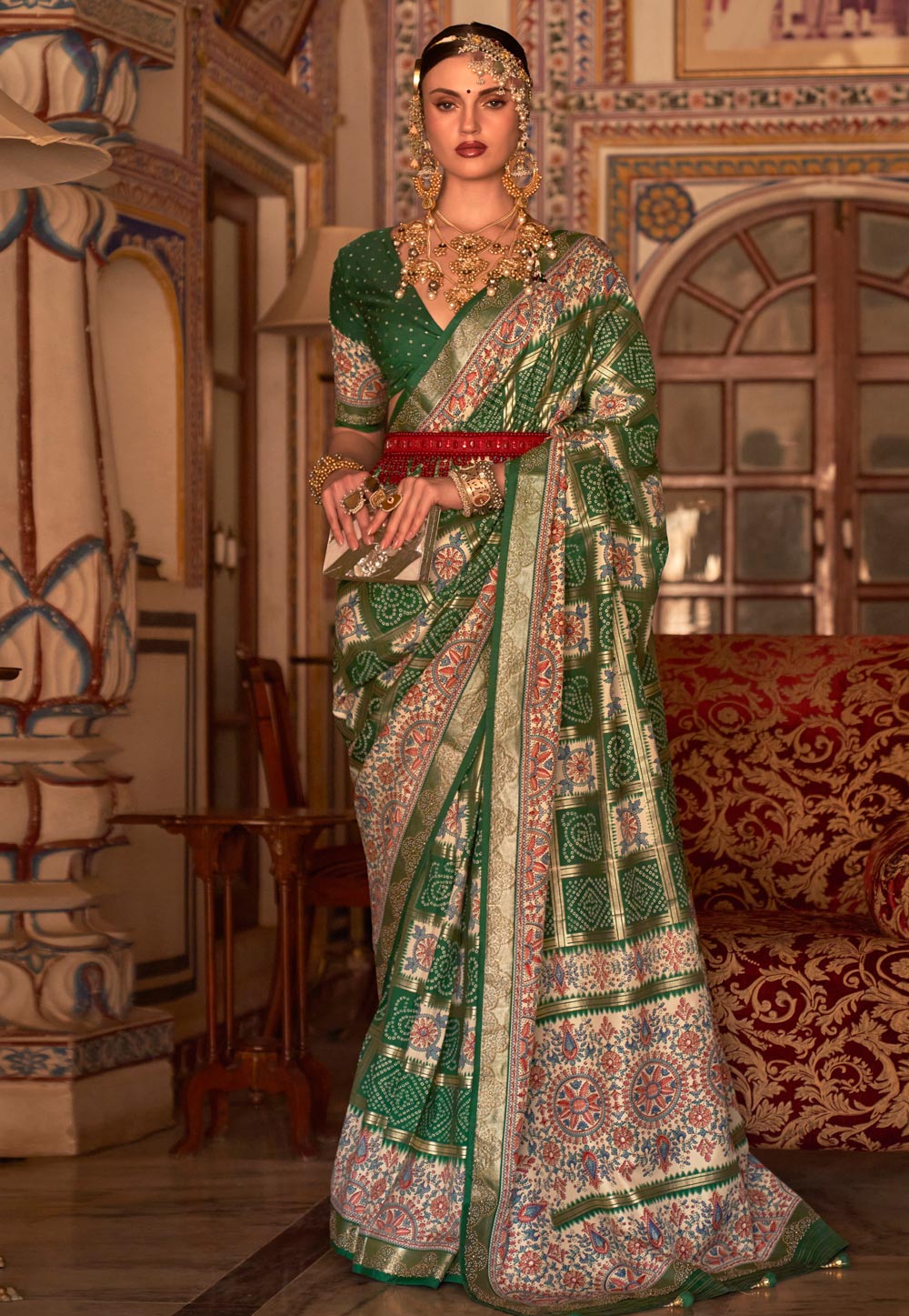 Green Silk Saree With Blouse 271682