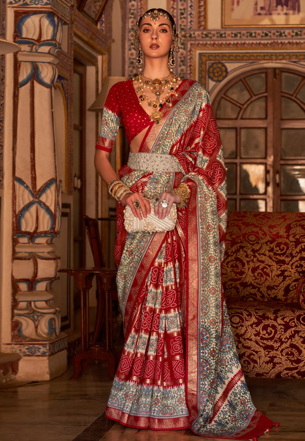 Red Silk Saree With Blouse 271687