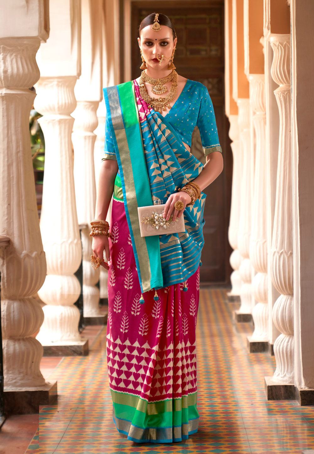 Magenta Silk Patola Saree 269817