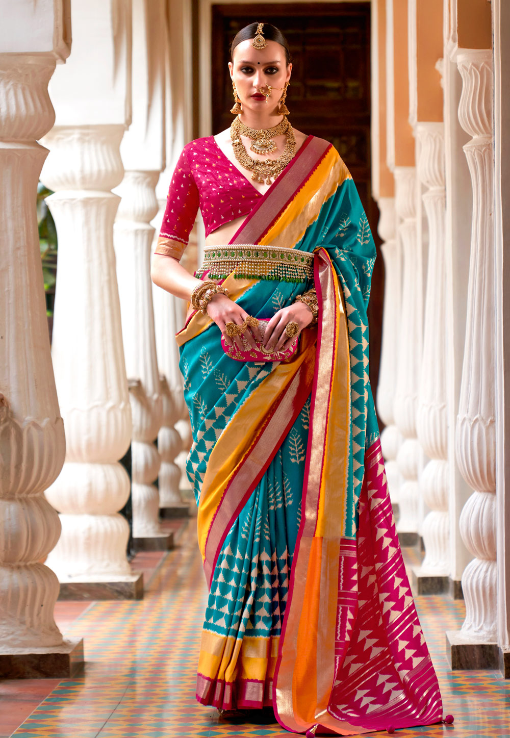 Turquoise Silk Patola Saree 269819