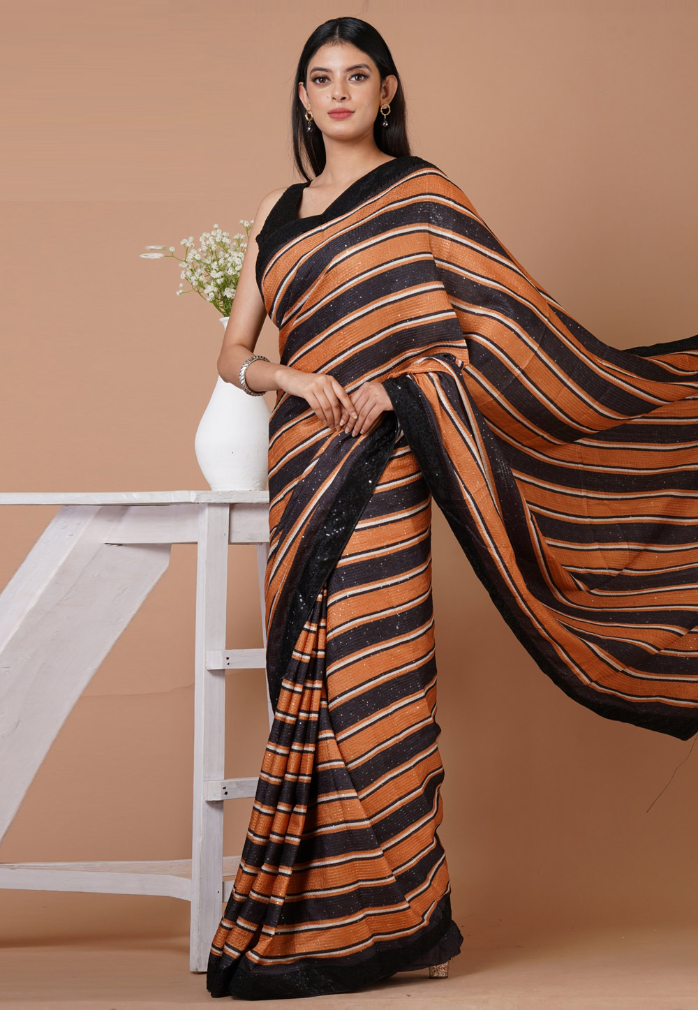 Black Silk Saree With Blouse 273238