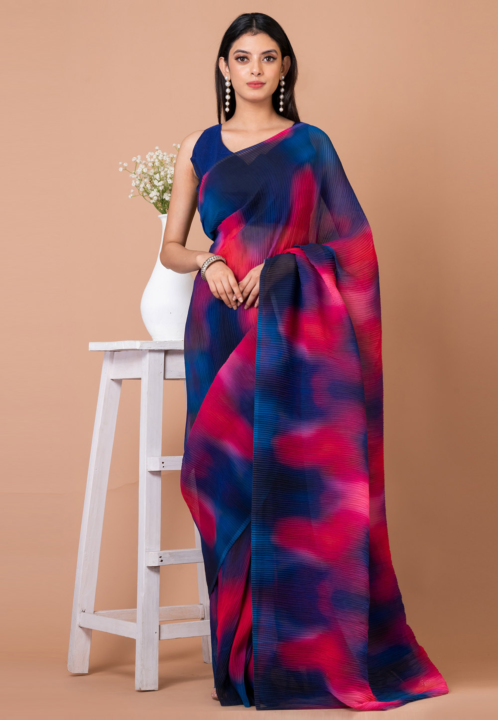 Blue Georgette Saree With Blouse 273241
