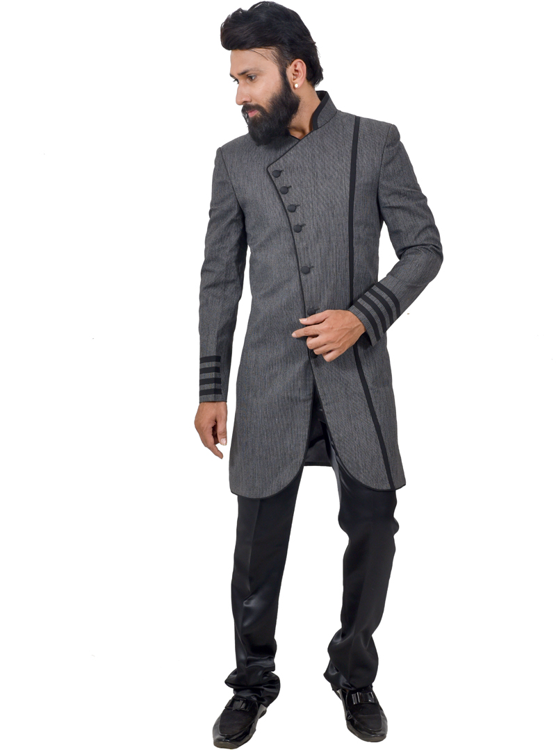 Gay Art Silk Readymade Indo Western Suit 112371
