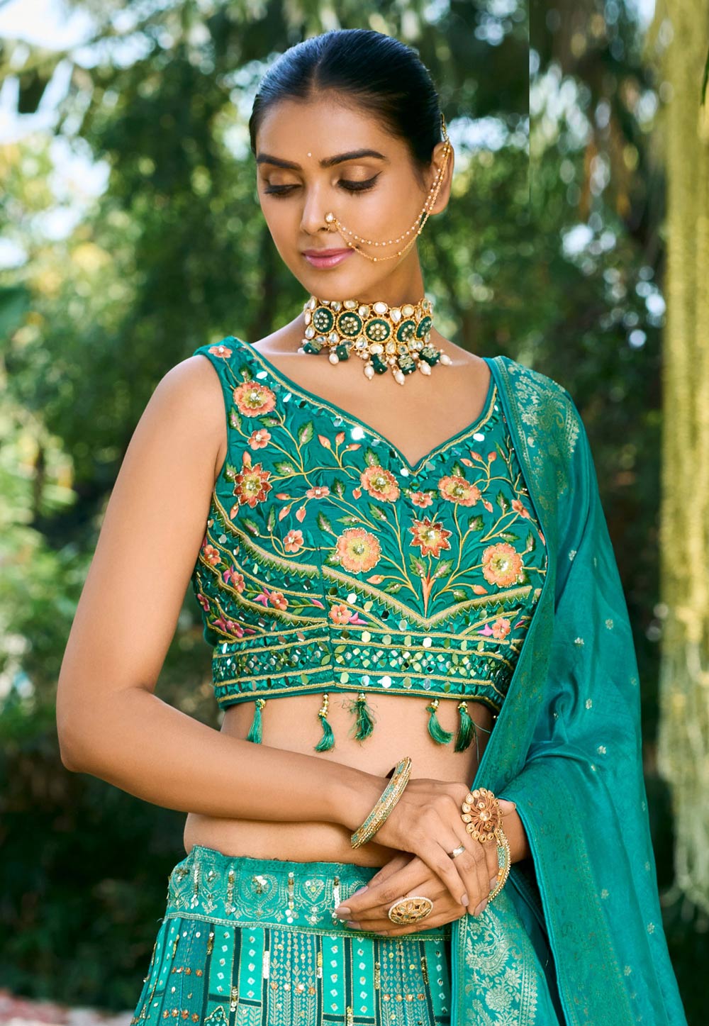 Turquoise Silk Lehenga Choli For Wedding 275518