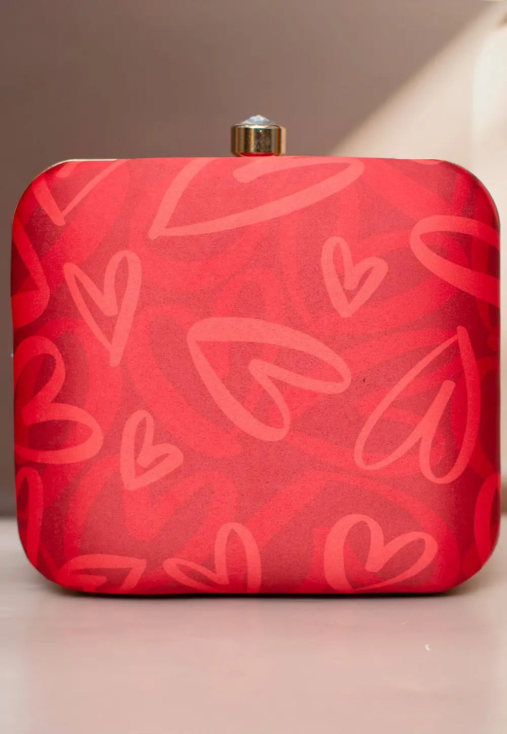 Red Art Silk Clutch 297476