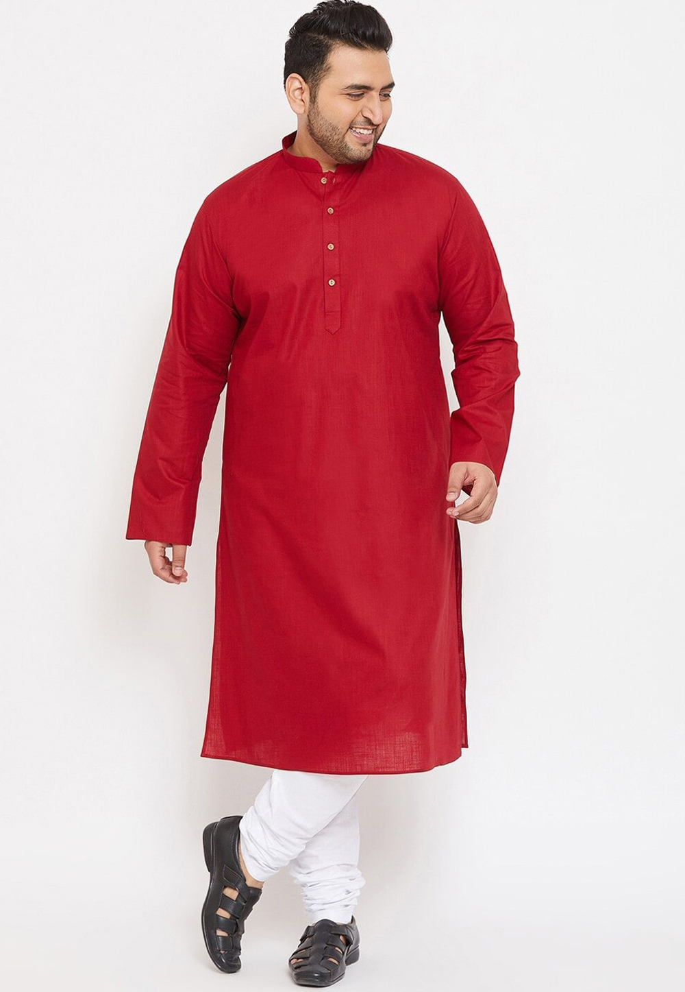 Red Cotton Kurta Pajama 309759