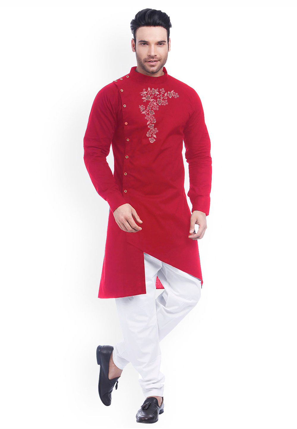 Red Cotton Kurta Pajama 282949