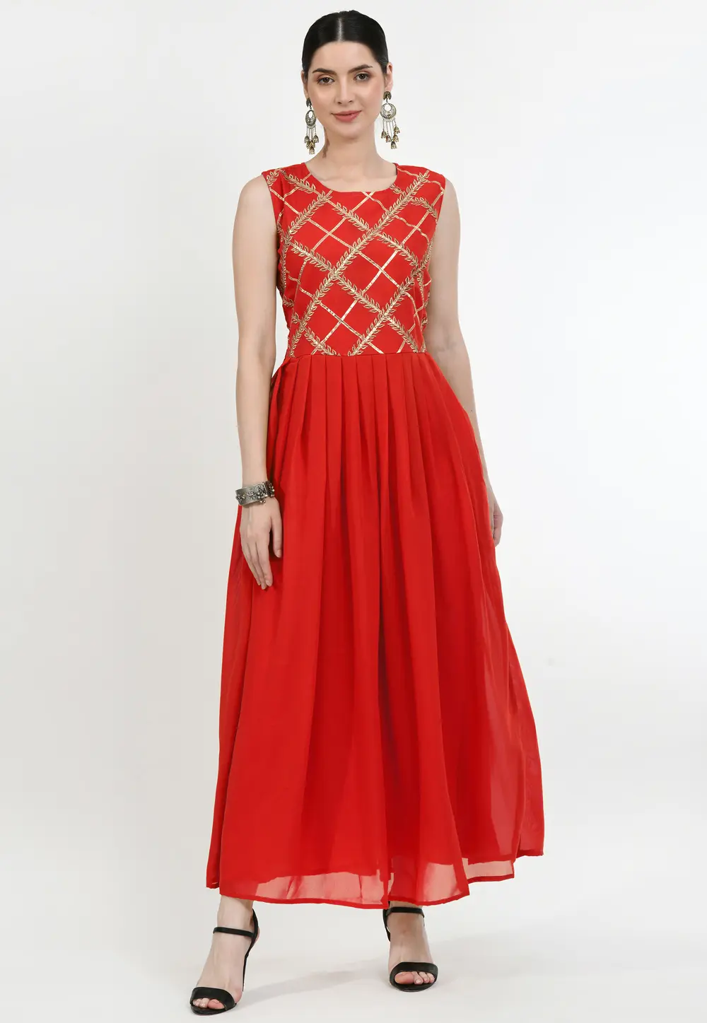 Red Georgette Gown 299653