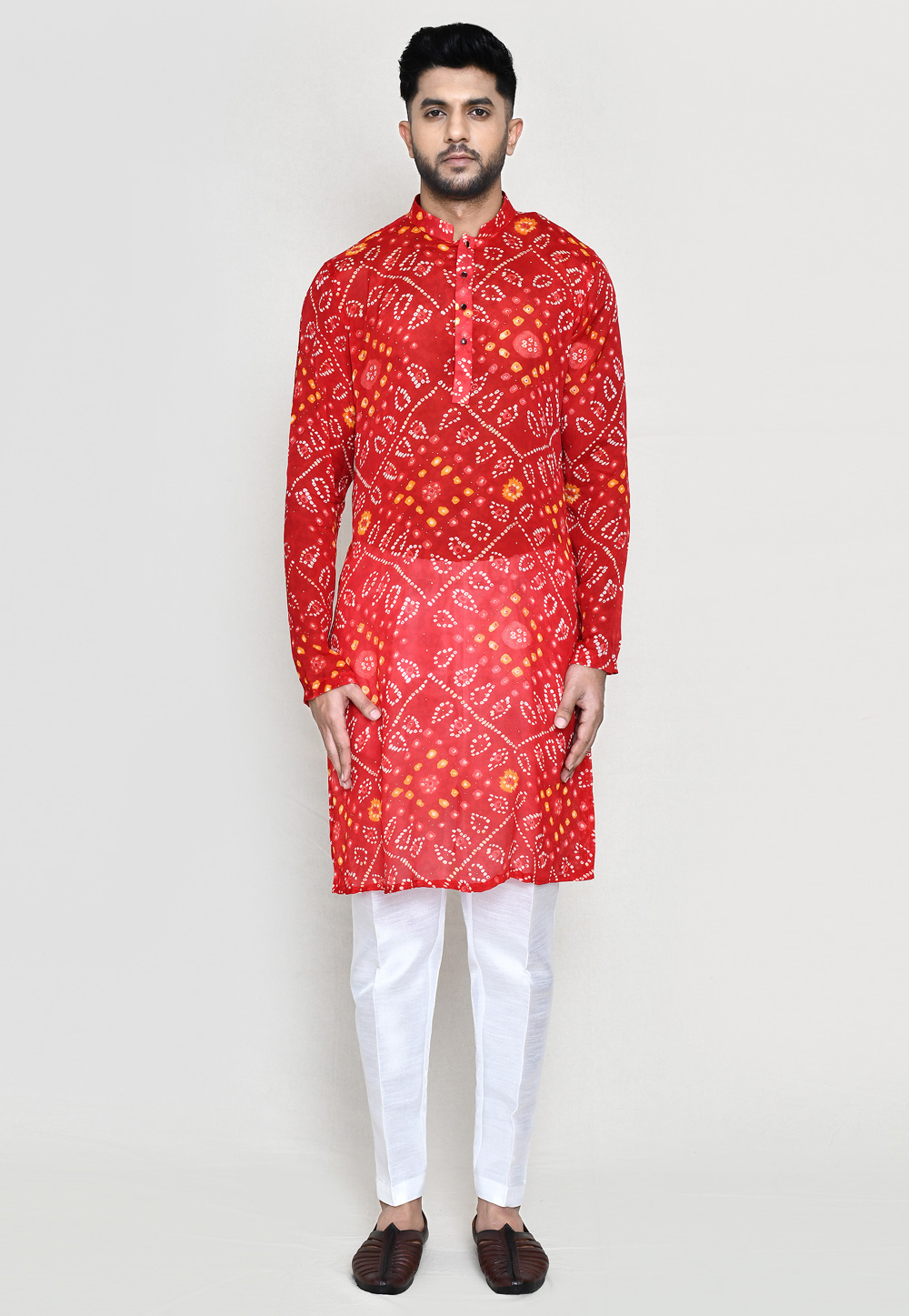 Red Georgette Kurta Pajama 306083